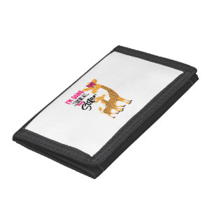 Cute Going To Be A Big Sister Giraffes Funny Girls Tri-fold Wallet