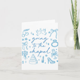 Cute Going To The Chapel Bride Engaged Bachelorett Card