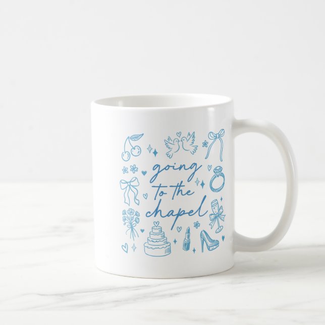 Cute Going To The Chapel Bride Engaged Bachelorett Coffee Mug (Right)