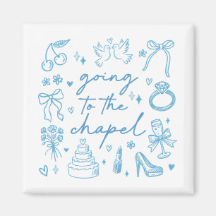 Cute Going To The Chapel Bride Engaged Bachelorett Magnet