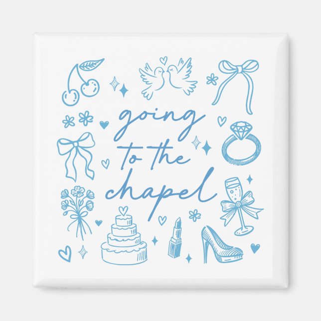 Cute Going To The Chapel Bride Engaged Bachelorett Magnet (Front)