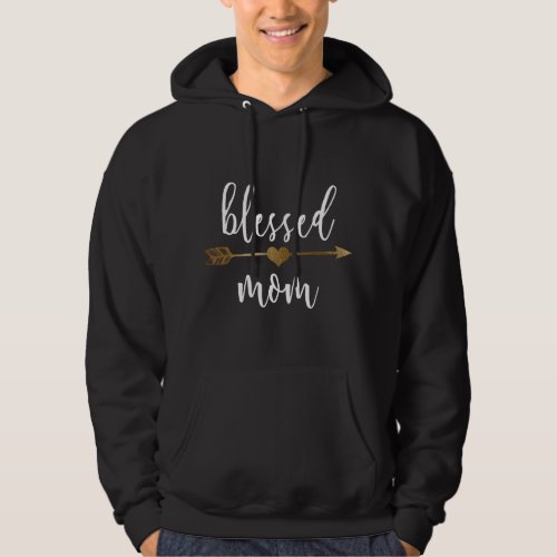 Cute Gold Arrow Blessed Mom Thanksgiving Hoodie