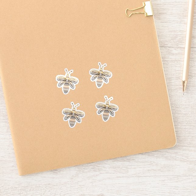 Cute Gold Bee Bumblebee Sticker (Notebook)