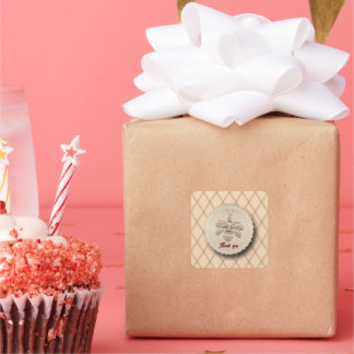 Cute Gold Bee Gift Square Sticker