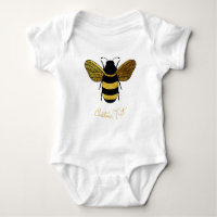 CUTE GOLD BLACK BUMBLEBEE CUSTOM TEXT BEE 