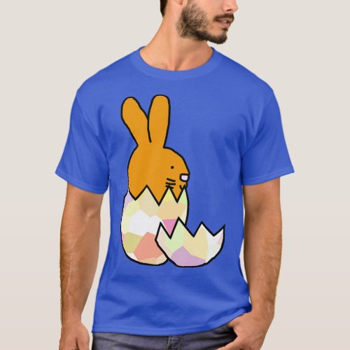 Cute Gold Bunny Hatching from Easter Egg T_Shirt