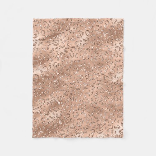 Cute Gold Cheetah Leopard Skin Print Pattern Fleece Blanket