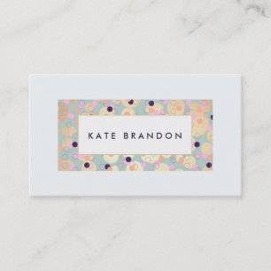 Cute Gold Circles and Colorful Confetti Light Blue Business Card