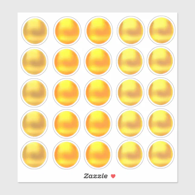 Cute Gold Dot Sticker Set Zazzle