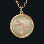 Cute Gold Dragonfly Vintage Style Necklace<br><div class="desc">Cute Gold Dragonfly Vintage Style Necklace.</div>