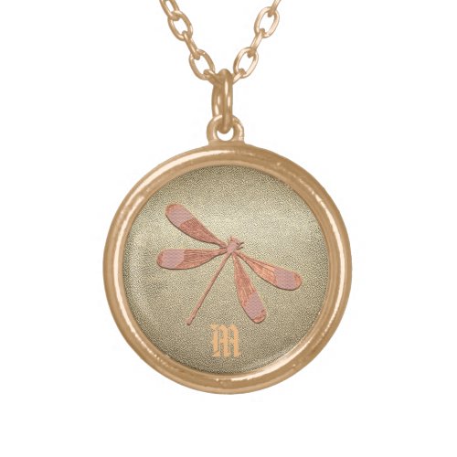 Cute Gold Dragonfly Vintage Style Necklace