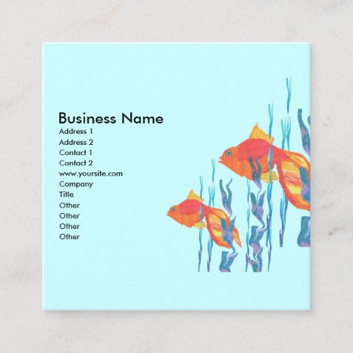 Customizable Cute Red Tropicl Fish Business Card Template