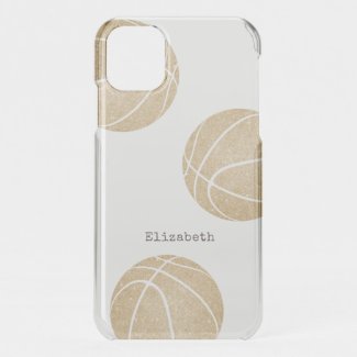cute gold girly personalized basketball iPhone case