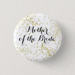 Cute Gold Glitter Mother Of The Bride Button at Zazzle