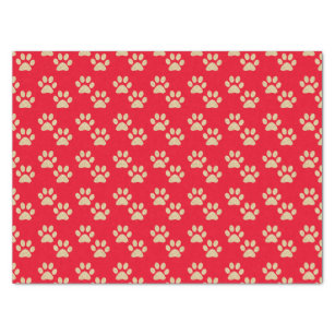 Puppy Dog Paw Prints Trendy Rose Gold Tissue Paper