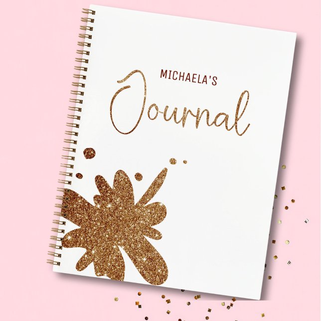 Cute Gold Glitter Splatter Journal Notebook (Creator Uploaded)