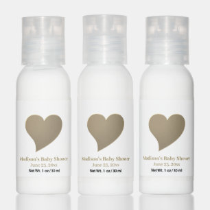 Cute gold heart baby shower gender neutral favors hand lotion