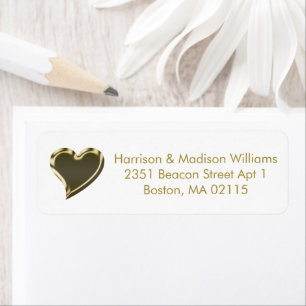 Cute gold heart custom modern Return Address Label