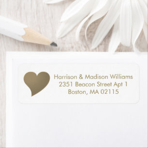 Cute gold heart custom Return Address Label