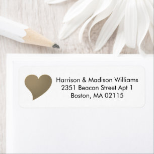 Cute gold heart custom Return Address Label