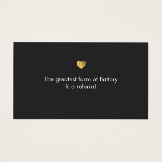 Cute Gold Heart Salon Referral Card