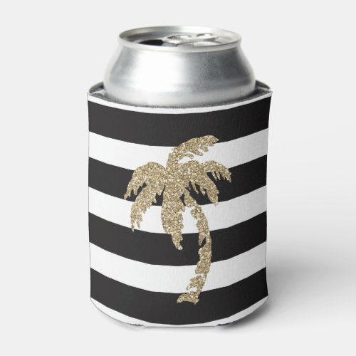 Cute Gold Palm Tree Can Cooler Beer Sleeve