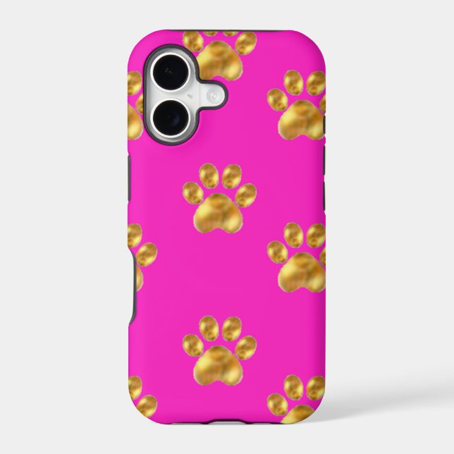 Cute gold paws iphone case (Back)