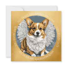 Cute Gold Pembroke Corgi Angel Sympathy