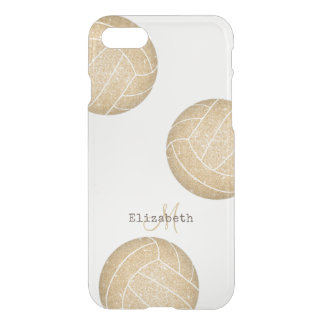 cute gold pretty monogrammed girls' volleyball iPhone SE/8/7 case