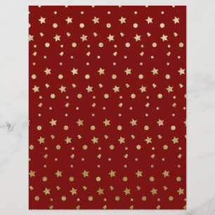 Cute Gold/Red Christmas Scrapbook Paper
