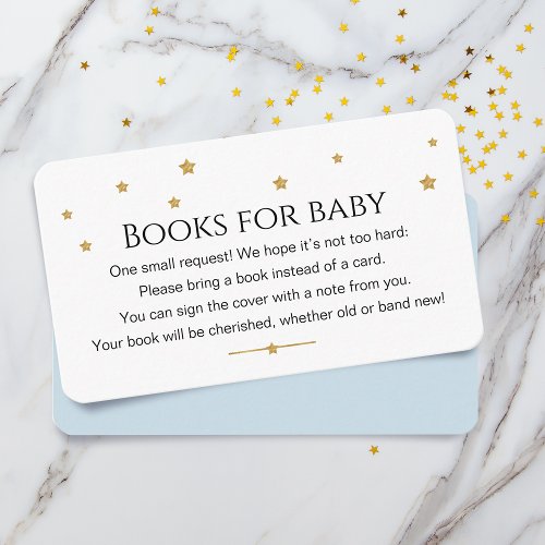 Cute Gold Stars Books For Baby Request Enclosure Card