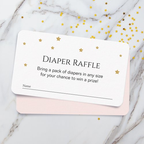 Cute Gold Stars Diaper Raffle Enclosure Card