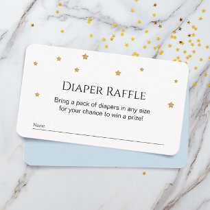 Cute Gold Stars Diaper Raffle Enclosure Card