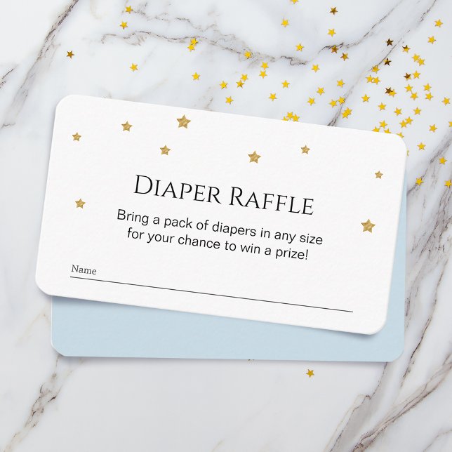 Cute Gold Stars Diaper Raffle Enclosure Card (Creator Uploaded)