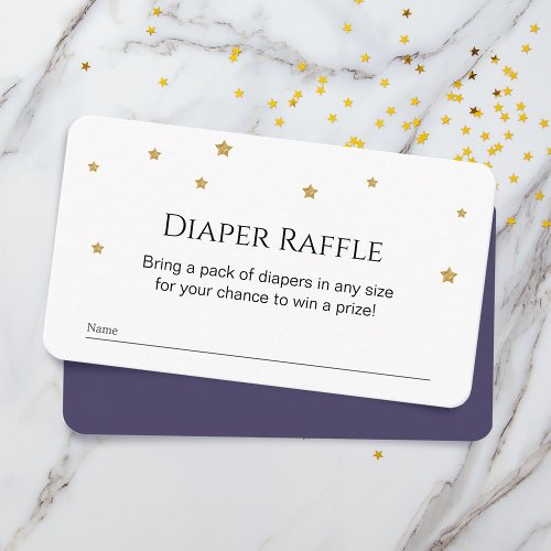 Cute Gold Stars Diaper Raffle Enclosure Card