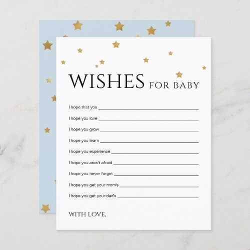 Cute Gold Stars Wishes for Baby Advice Card