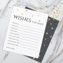 Cute Gold Stars Wishes for Baby Advice Card