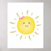 Cute Gold Sunshine Weather Nursery Wall Art