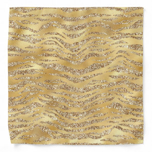 Cute Gold Tiger Skin Print Pattern Animal Lover Bandana