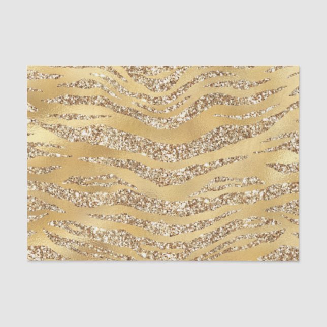 Cute Gold Tiger Skin Print Pattern Animal Lover Tissue Paper (Front)