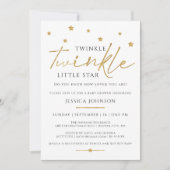 Cute Gold Twinkle Twinkle Little Star Baby Shower Invitation (Front)