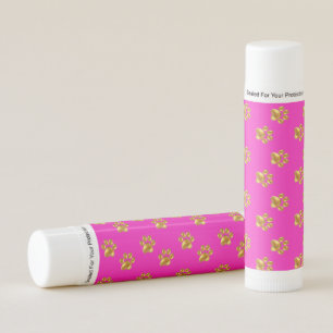 Cute golden and magenta pink lip balm