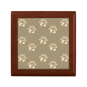 Cute golden brown paws gift box