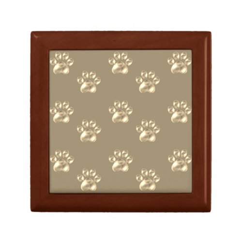 Cute golden brown paws gift box