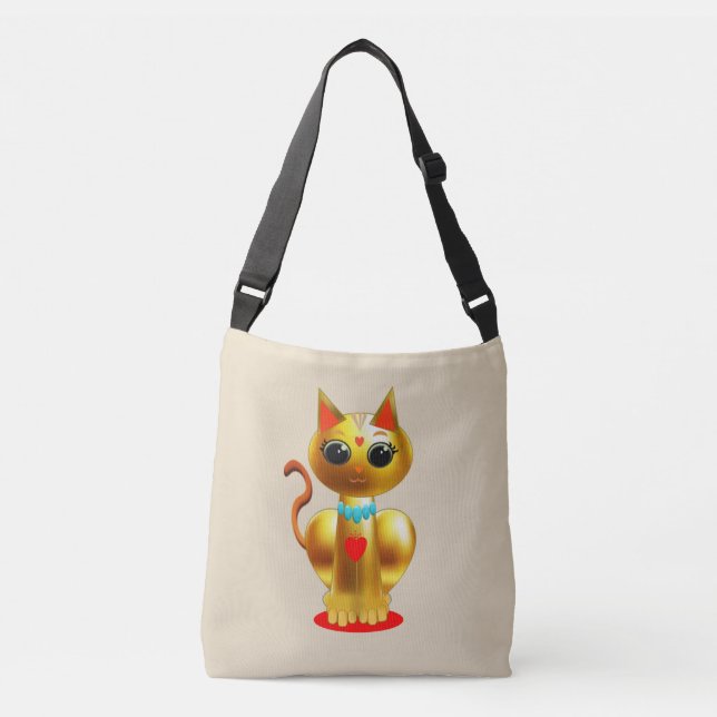 Cute Golden cat Crossbody Bag (Front)