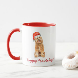 Cute Golden Doodle Dog Holiday Mug