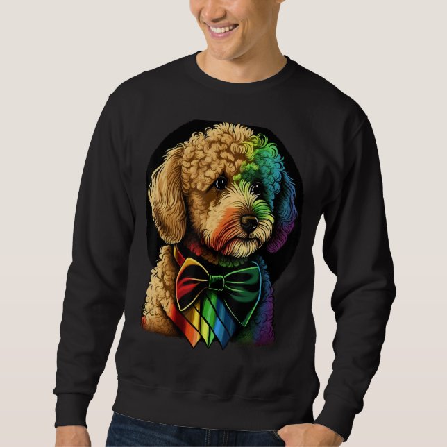 Cute Golden Doodle Dog on Goldendoodle Sweatshirt (Front)