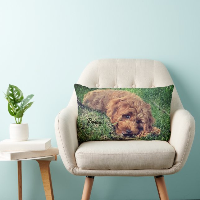 Cute Golden Doodle Lumbar Pillow (Chair)
