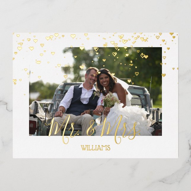 Cute Golden Hearts ,simple Thank you Card (Front)