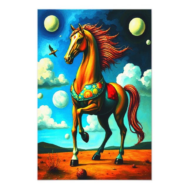 CUTE GOLDEN HORSE PHOTO PRINT (Front)